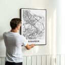 Plakat mapa miasta Gdańsk - format A4