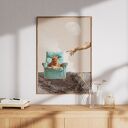 Plakat Boski Kot 50x70cm - kolaż z humorem dla miłośniczki kotów 
