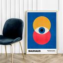 Plakat Bauhaus niebieski 61x91 cm - hand-made dekoracja