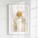 Tryptyk plakatów 30x40 cm w stylu Mid Century Modern (abstr_11) w beżowej tonacji