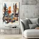 Abstrakcja Town - plakat 61x91 cm od Hogstudio