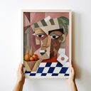 Plakat abstrakcyjny a la Picasso 40x50 cm - kolorowy portret