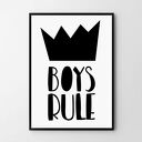 Plakat obraz boys rule 50x70 cm B2