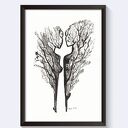 abstrakcja tuszem 21X30 A4 RYSUNEK 'BODY FLOWERS"