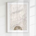 Tryptyk boho 50x70 cm do salonu i sypialni - abstrakcja geometryczna Mid Century Modern 