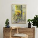 Rower z żółtymi kwiatami - akwarelowy plakat 30x40 cm