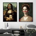 Zestaw 2 plakatów Sztuka 61x91 cm - Krzyk Mona Lisa, portret dziewczyny