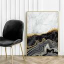 Plakat Obraz Black Marble 61x91 cm - abstrakcyjny czarny marmur