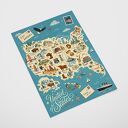 Kolorowy plakat mapa USA - format 30x40 cm