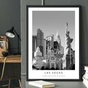 Plakat czarno biały - LAS VEGAS 40x50 cm (8 - 2 0018)