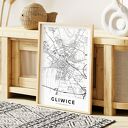 Plakat mapa Gliwice - format 50x70 cm B2