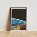 Kosmiczny spacer - plakat Fine Art A3 w stylu kolażu