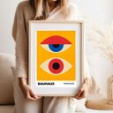 Plakat Bauhaus oczy - format 40x50 cm żółty kolorowy
