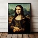 Plakat Mona Lisa z kotem - format 61x91 cm Hogstudio
