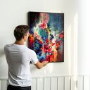 Plakat kolorowa abstrakcja w czarnej ramie - format A4