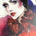 Muse 2 - pocztówkowy plakat z ilustracją modową i portretem kobiety