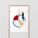Plakat Mondrian 2 - geometryczne koło 50x70 cm