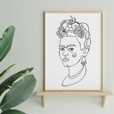 Plakat A4 Frida Kahlo „kreska 2” - czarno-biały minimalizm