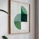 Zestaw plakatów 40x50 cm - Zielona abstrakcja geometryczna (2 szt.)