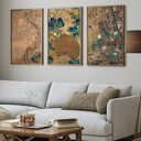 ZESTAW PLAKATÓW 40x50 cm Sztuka japońska z ptakami set103
