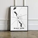 Plakat Mapa Biały Bór w formacie A4 - Hogstudio