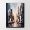 Plakat Miasto w deszczu - abstrakcja 61x91 cm do salonu