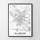 Plakat mapa Gliwice - format 50x70 cm B2