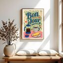 Plakat Kawa Bonjour - format 40x50 cm - ilustracja