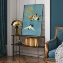 Plakat żurawie XXL w stylu sztuki japońskiej 61x91 cm (bez ram)