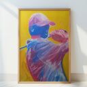 Plakat A3 Golfista - reprodukcja pasteli suchych na matowym papierze