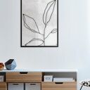 Plakat 50x70 cm - czarno-biały liść line art (CB-19-006)