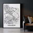 Plakat mapa Gdańsk - format 61x91 cm