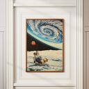 Plakat Moon Drive - Kolaż Fine Art - A3