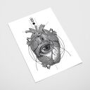 Anatomia serca - plakat 40x50 cm w stylu vintage