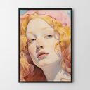 Plakat portret kobieta i dziewczyna w kolorze róż - 40x50 cm