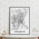 Plakat Mapa Szczecin 30x40 cm - elegancka grafika miasta