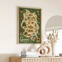 Kolorowy plakat z mapą Niemiec 40x50 cm