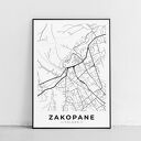 Plakat mapa Zakopane Polska 50x70 cm