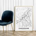 Plakat mapa Zakopane Polska - format 50x70 cm