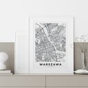 Warszawa mapa - plakat 30x40 cm
