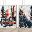 Zestaw 2 plakatów abstrakcyjnych 61x91 cm do salonu - stwórz własną galerię