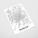 Plakat Monachium Munich - mapa - format A4 (Hogstudio)