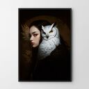 Plakat W cieniu - format 30x40 cm dziewczyna portret sowa
