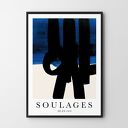 Plakat Soulages Ne en 1919-format A4 niebieski abstrakcja reprodukcja