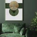 Zestaw 2 plakatów 40x50 cm - minimalistyczna abstrakcja w zieleni, bieli i beżu