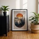 Plakat 30x40 cm - Abstrakcyjny las (2 -0745)