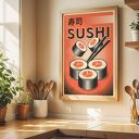 Zestaw plakatów Sushi Ramen Onigiri 30x40 cm - tryptyk 3 sztuki