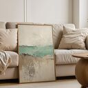 Zestaw plakatów 30x40 cm - Abstrakcyjny horyzont (set209), tryptyk do salonu w stylu Hampton