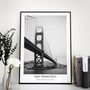 Plakat czarno-biały San Francisco - Most, 40x50 cm - architektura