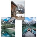 Zestaw plakatów 30x40 cm - Górskie jezioro i Dolomity (tryptyk 3 szt.)